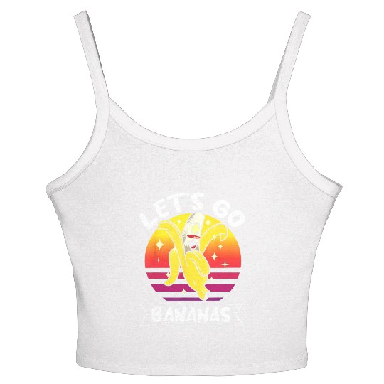 Let's Go Bananas Fruit Lover Funny Banana Women's Spaghetti Strap Tank Top