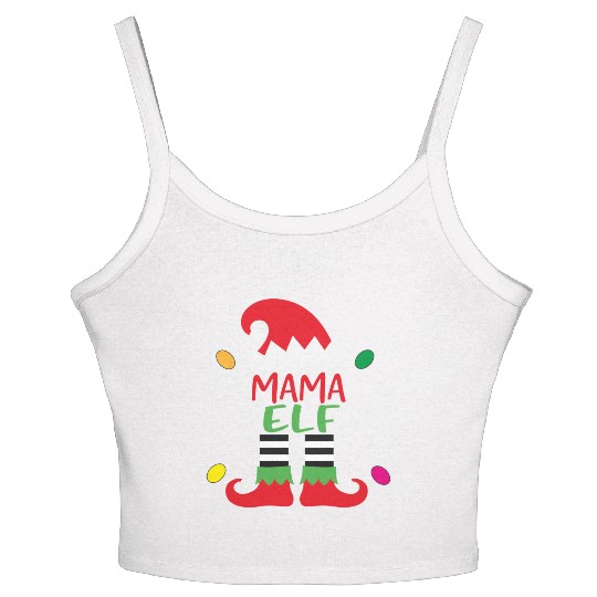 Merry Christmas mama elf Women's Spaghetti Strap Tank Top