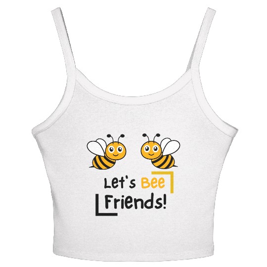 Lets Be Friends Kids' Crewneck Women's Spaghetti Strap Tank Top,bee mine
