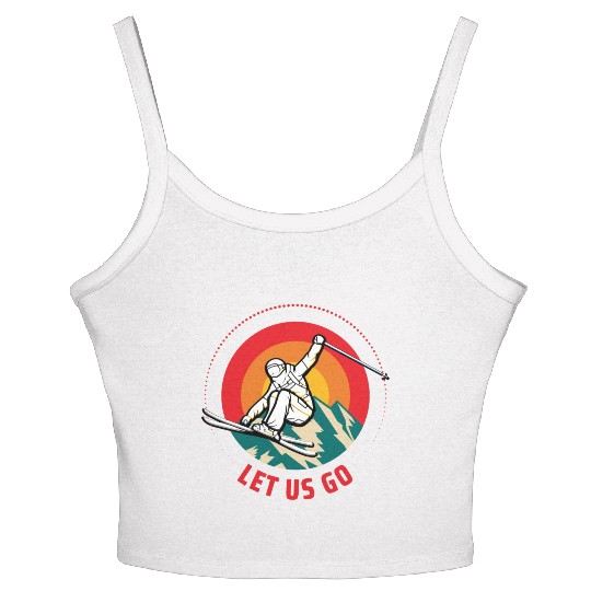 "Winter Wonderland Thrills: Snowboarder's Paradise Women's Spaghetti Strap Tank Top