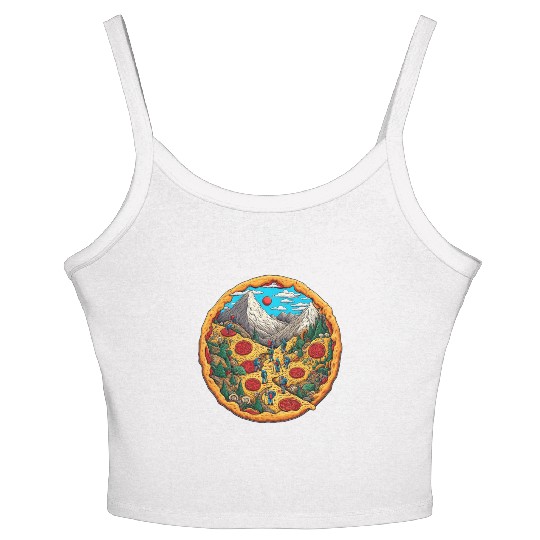 Pizza landscape Women's Spaghetti Strap Tank Top