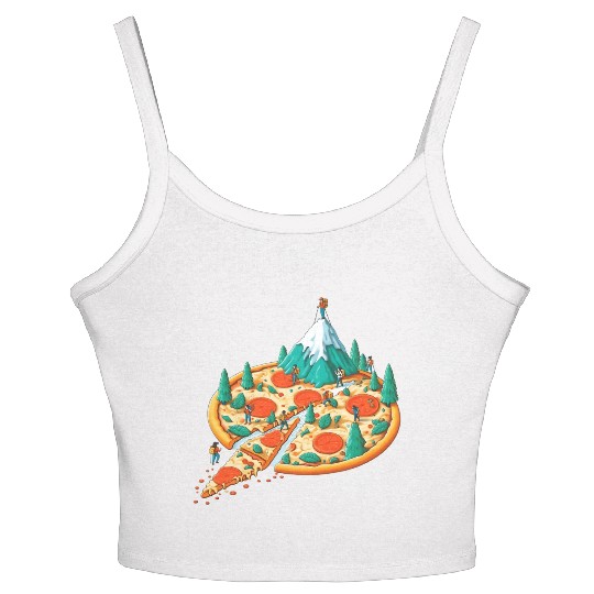 Pizza Hiking People Women's Spaghetti Strap Tank Top