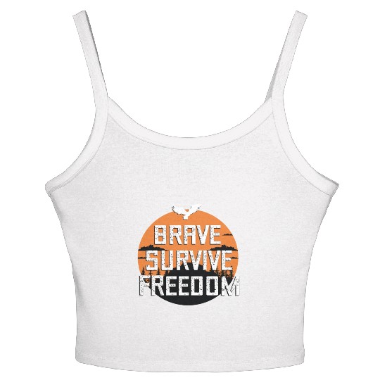 BRAVE ,SURVIVE, FREEDOM Women's Spaghetti Strap Tank Top