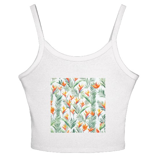 Retro Heliconia Women's Spaghetti Strap Tank Top