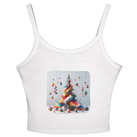 Geometric Christmas tree Women's Spaghetti Strap Tank Top