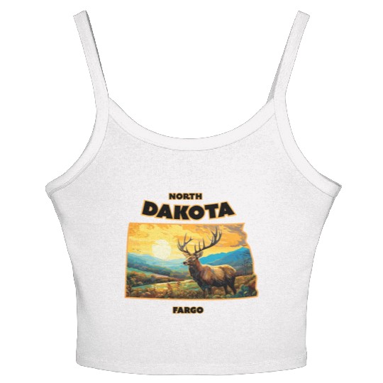 North Dakota - Elk Women's Spaghetti Strap Tank Top