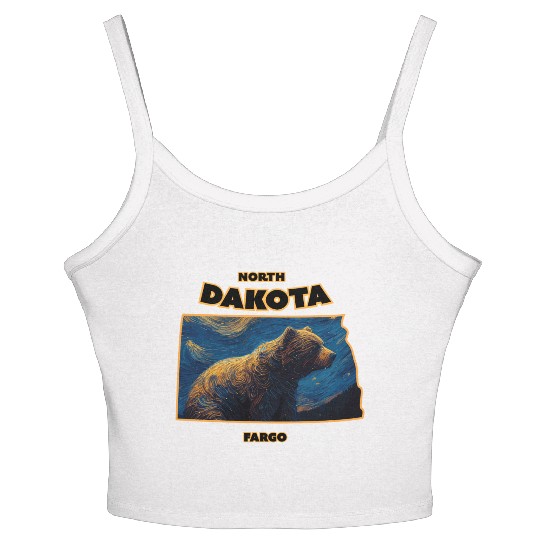 North Dakota - Bear Women's Spaghetti Strap Tank Top