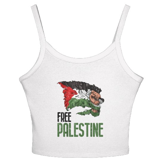FREE PALESTINE FLAG GAZA Women's Spaghetti Strap Tank Top