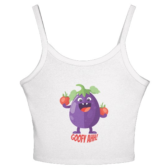 Eggplant Tomato Party Goofy Ahh Women's Spaghetti Strap Tank Top