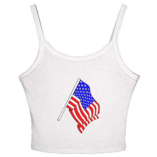 Flag of USA, stars and stripes Women's Spaghetti Strap Tank Top