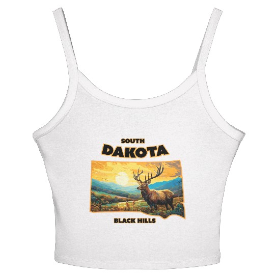 South Dakota - Elk Women's Spaghetti Strap Tank Top