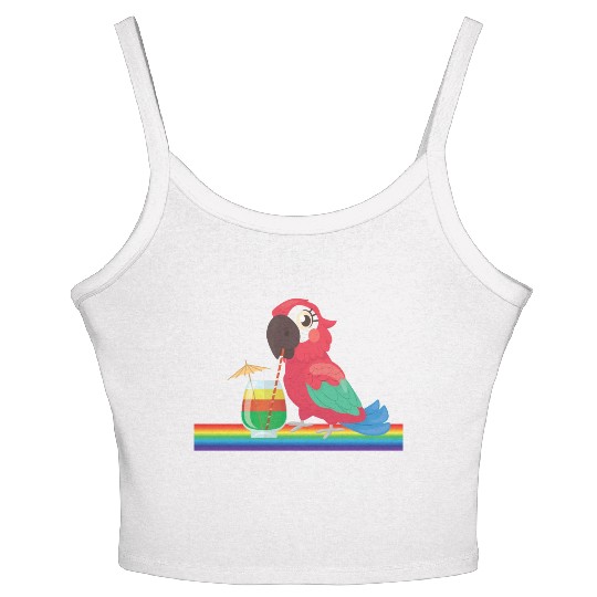 parrot bird of jimmy buffett Women's Spaghetti Strap Tank Top