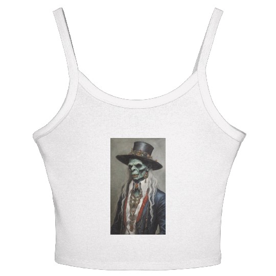 Gypsi indian zombie vampire painting Women's Spaghetti Strap Tank Top