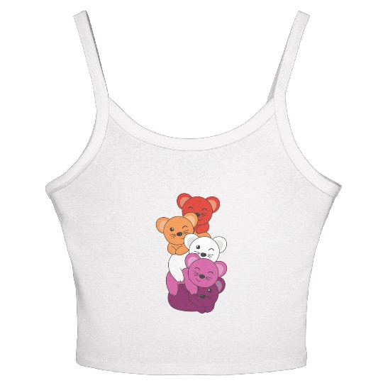 Lesbian Flag Pride Lgbtq Cute Mouse Women's Spaghetti Strap Tank Top