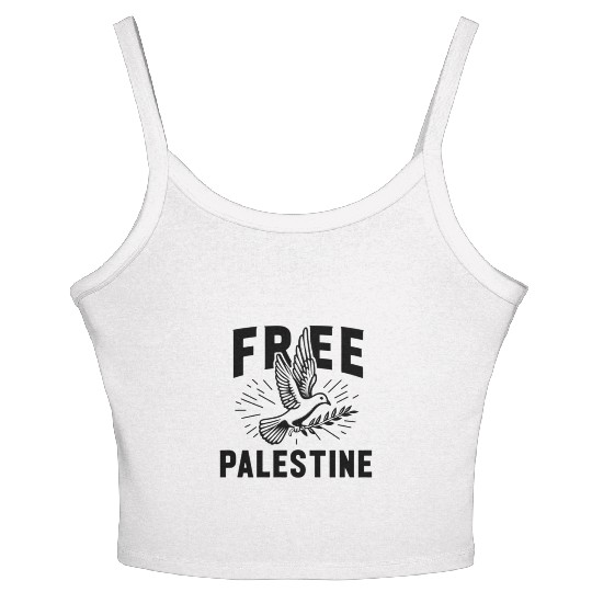 FREE PALESTINE, FREE GAZA PALESTINE. Women's Spaghetti Strap Tank Top