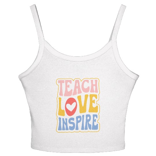 Teens Graduation I Heart My Teachers Love Inspire Women's Spaghetti Strap Tank Top