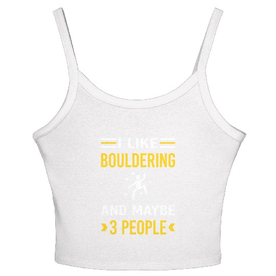3 People Bouldering Rock Climbing Women's Spaghetti Strap Tank Top