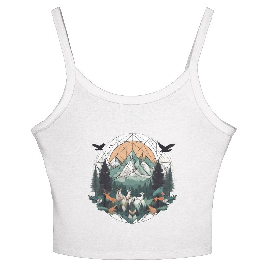 Geoforest Tapestry Women's Spaghetti Strap Tank Top