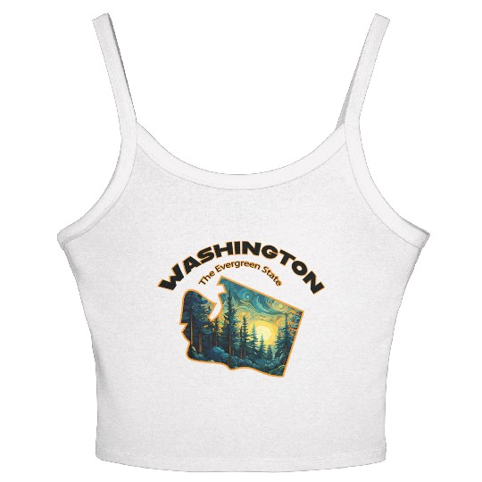 Washington Wildlife - evergreen Women's Spaghetti Strap Tank Top