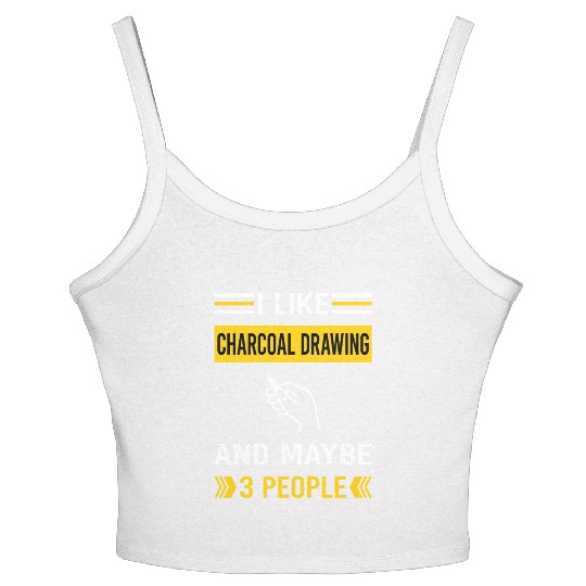 3 People Charcoal Drawing Women's Spaghetti Strap Tank Top