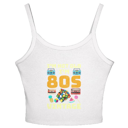 80s Vintage Vibes - Retro Design with Neon Colors Women's Spaghetti Strap Tank Top
