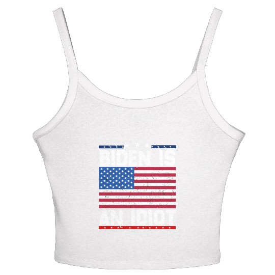 President Joe Biden is an Idiot Women's Spaghetti Strap Tank Top