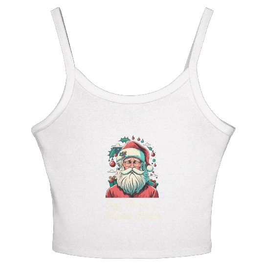 Mental Health Christmas Anti Christmas Holiday Women's Spaghetti Strap Tank Top