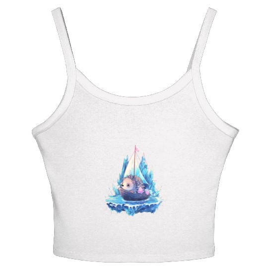 Ice Sailing Hedgehog Ice Sailor Ice Boating Women's Spaghetti Strap Tank Top