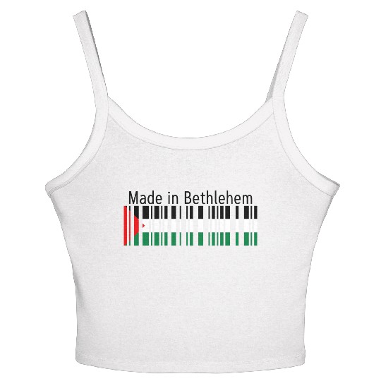 Made in Bethlehem Barcode Palestine Flag for Pales Women's Spaghetti Strap Tank Top