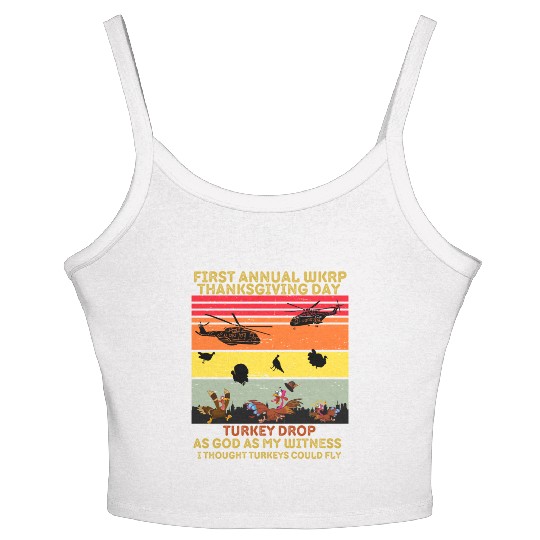 witness First Annual Thanksgiving Wkrp Cincinnati Women's Spaghetti Strap Tank Top