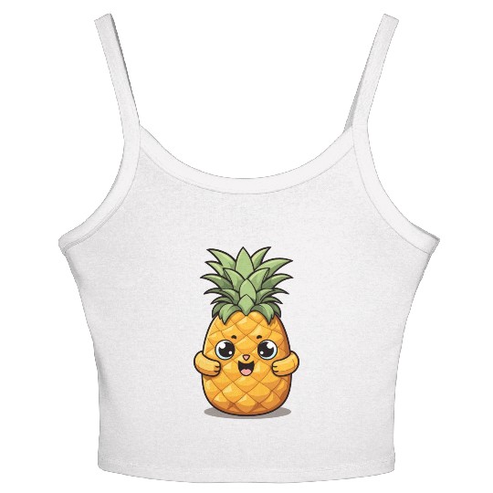 Cute Funny Pineapple Summer Kawaii Gift Women's Spaghetti Strap Tank Top