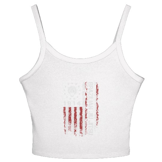 Brazilian Jiu Jitsu 1914 America flag gift Women's Spaghetti Strap Tank Top