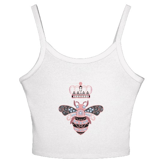 Queen Bee Crown Women Hive Beekeeping Bee Women Women's Spaghetti Strap Tank Top