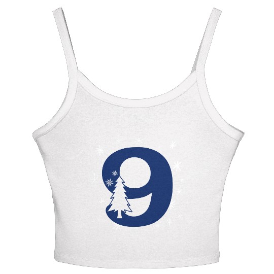 9 White Christmas Stars - Blue Number Nine Women's Spaghetti Strap Tank Top