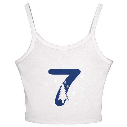 Lucky Blue Number 7 - Christmas Nr. Seven Women's Spaghetti Strap Tank Top