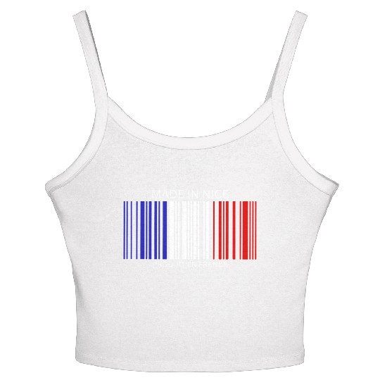 Nice Barcode France Flag for French People Women's Spaghetti Strap Tank Top