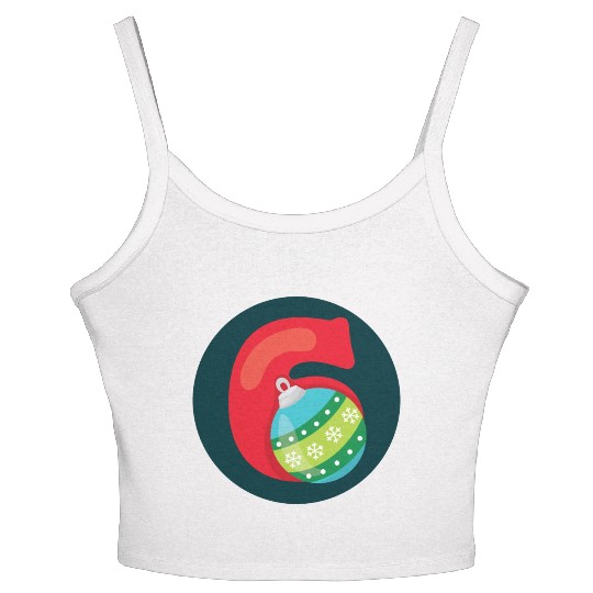 Number 6 Christmas Balls Age Six Women's Spaghetti Strap Tank Top