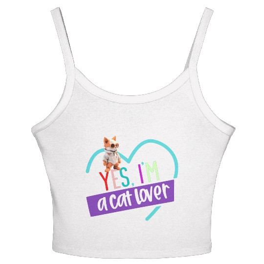 YES, I'M A CAT LOVER, cat, space cat, Pet lovers Women's Spaghetti Strap Tank Top
