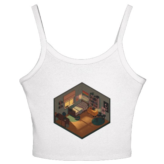 Heartstopper isometric bedroom Women's Spaghetti Strap Tank Top
