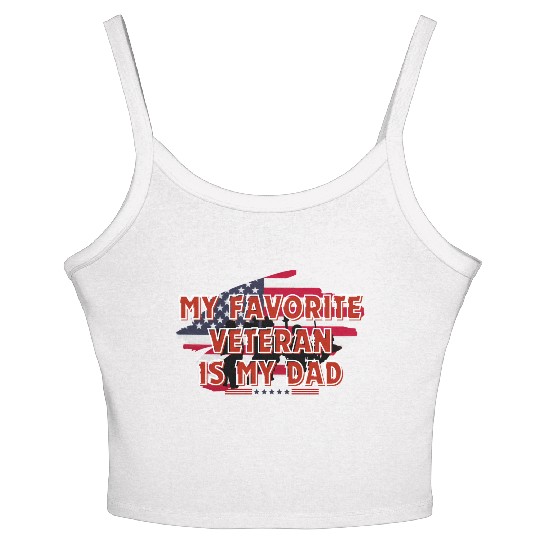 My Favorite Veteran Is My dad Women's Spaghetti Strap Tank Top