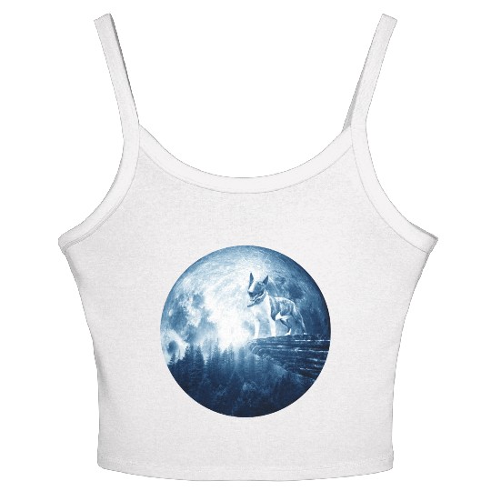 Bull Terrier Miniature Dog Moon Dog Mom Dad Women Women's Spaghetti Strap Tank Top