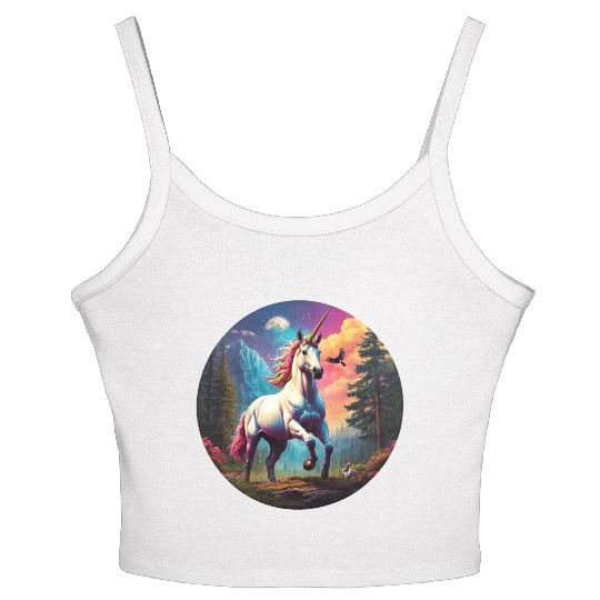 Majestic Rainbow Unicorn Women's Spaghetti Strap Tank Top