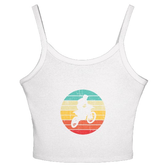 Vintage Sunset Biker Retro Motorbike Women's Spaghetti Strap Tank Top