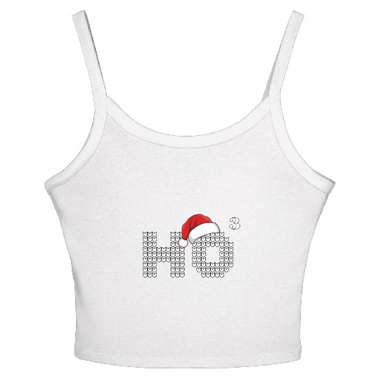 HO HO HO Christmas Funny Santa Women's Spaghetti Strap Tank Top