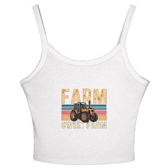 Harvester Farm Sweet Farm Farmer Combine Harvester Women's Spaghetti Strap Tank Top