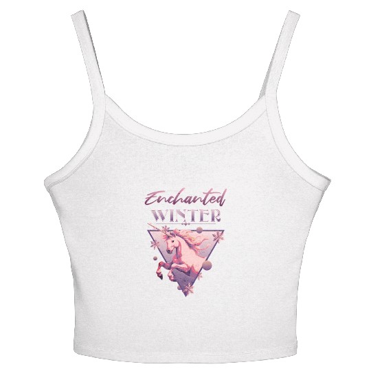 Enchanted Winter 80s Retro Lilac Unicorn Women's Spaghetti Strap Tank Top