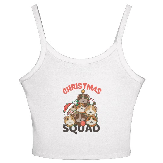 Guinea Pig Christmas Tree Christmas Squad Women's Spaghetti Strap Tank Top