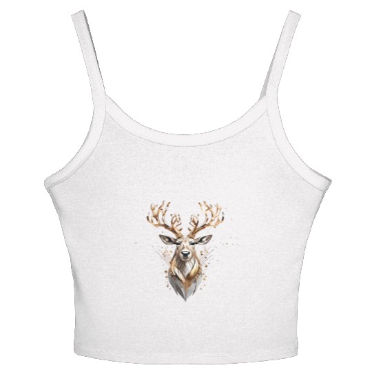 Glam Christmas Reindeer Women's Spaghetti Strap Tank Top