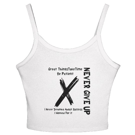 never give up Women's Spaghetti Strap Tank Top