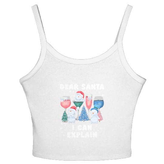 Schneemann Dear Santa I can Explain Funny Women's Spaghetti Strap Tank Top